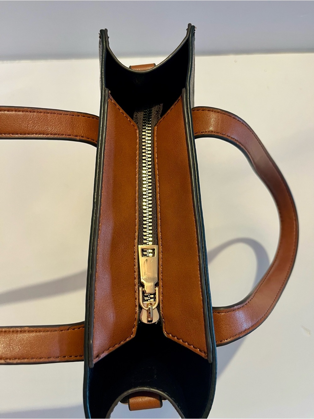 Designer Inspired Monogram Brown Tote Bag Crossbody Satchel Purse - Picture 11 of 16